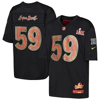 Maillot de match Nike noir Super Bowl LIX pour jeunes