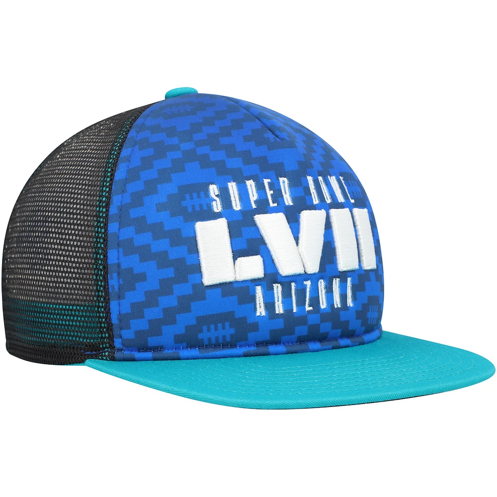 Casquette Snapback en mousse Super Bowl LVII bleu/aqua pour jeune