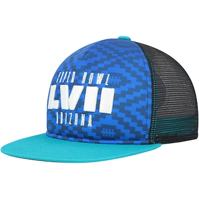 Casquette Snapback en mousse Super Bowl LVII bleu/aqua pour jeune