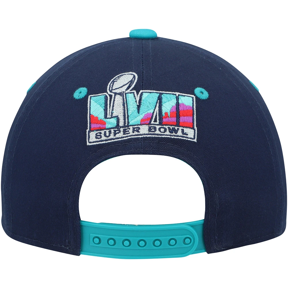 Casquette Snapback précourbée bleu marine Super Bowl LVII pour jeune