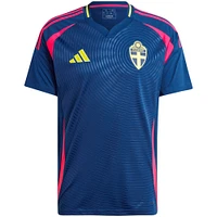 Maillot adidas bleu marine réplique extérieur de l'équipe nationale Suède 2024 pour homme