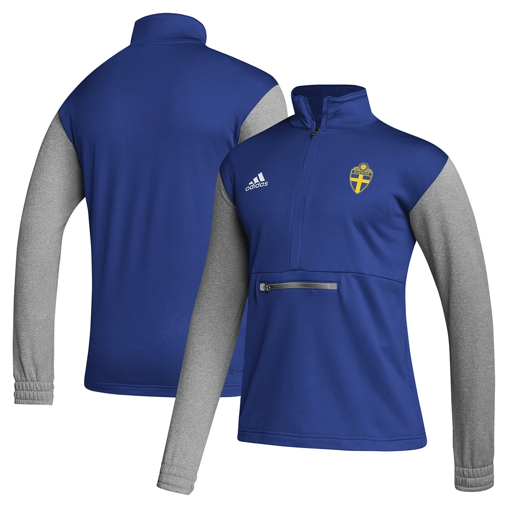 Men's adidas Royal Sweden National Team Crest Pullover Hoodie