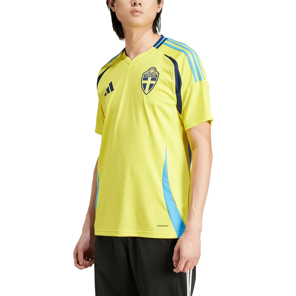 Men's adidas  Yellow Sweden National Team 2024 Home Replica Jersey