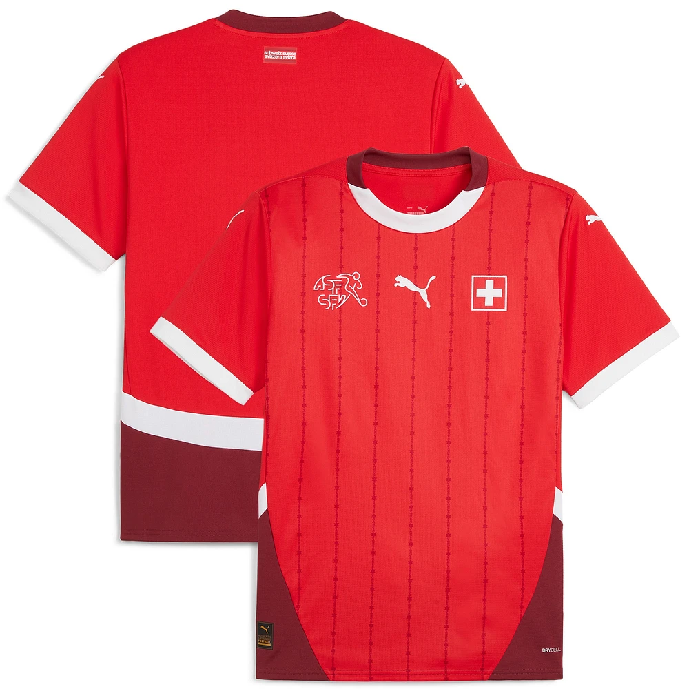 Men's Puma  Red Switzerland National Team 2024 Home Replica Jersey