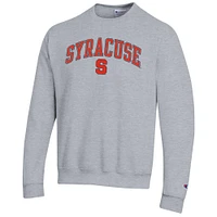 Men's Champion  Heather Gray Syracuse Orange Arch Over Logo Pullover Sweatshirt