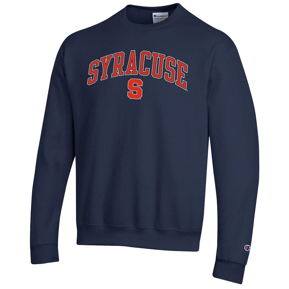 Men's Champion  Navy Syracuse Orange Arch Over Logo Pullover Sweatshirt