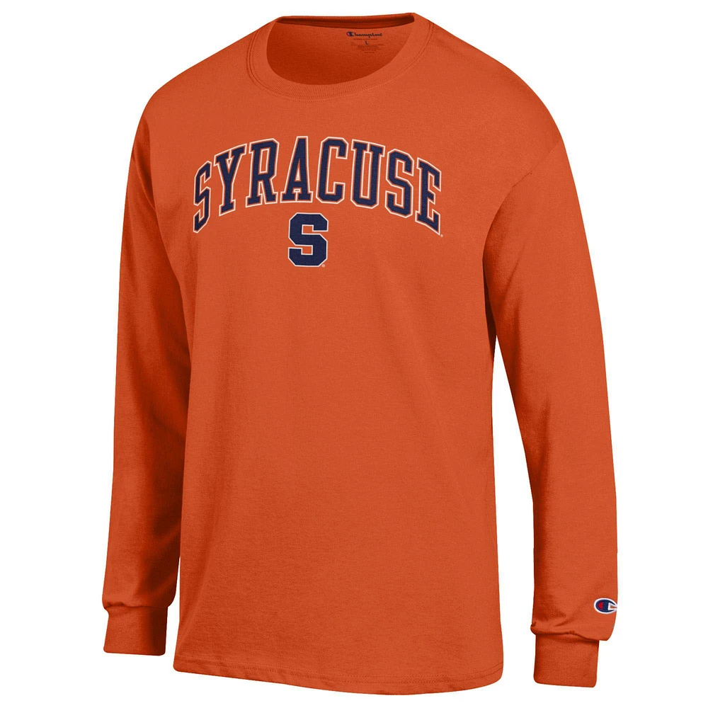 Men's Champion  Orange Syracuse Arch Over Logo Long Sleeve T-Shirt