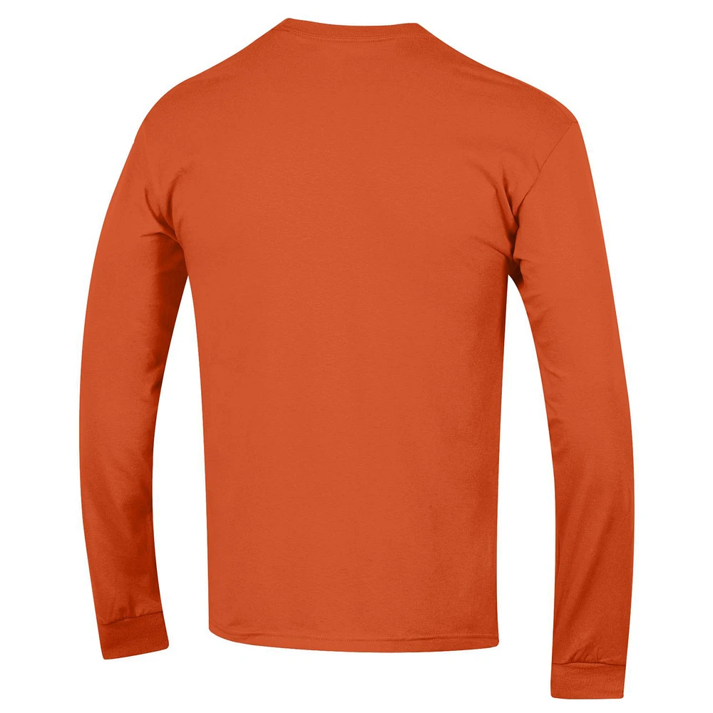 Men's Champion  Orange Syracuse Arch Over Logo Long Sleeve T-Shirt