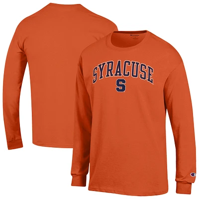 Men's Champion  Orange Syracuse Arch Over Logo Long Sleeve T-Shirt