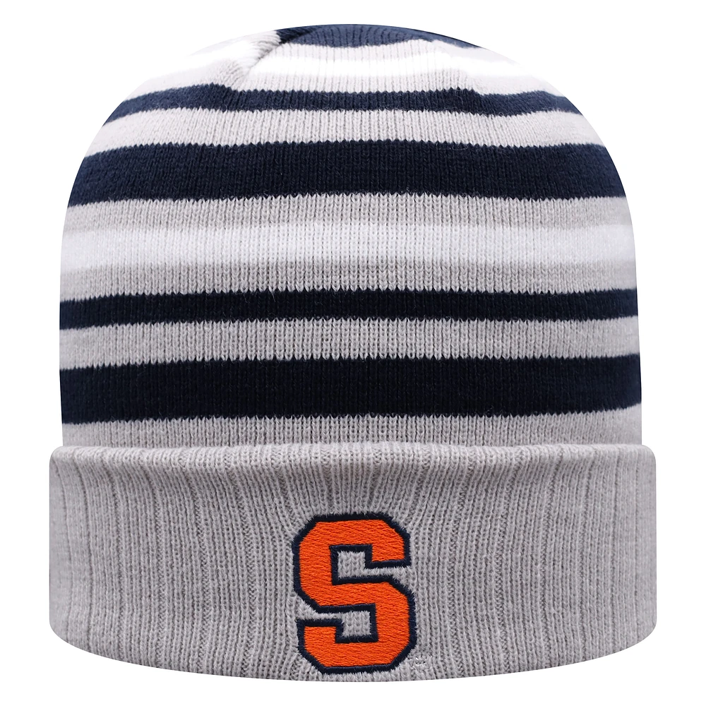 Bonnet tricoté à revers gris orange Syracuse Top of the World pour homme