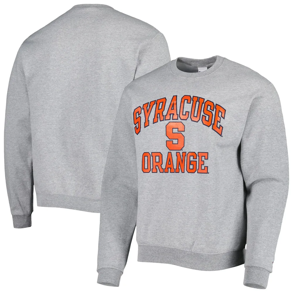 Sweat-shirt Champion gris chiné orange Syracuse High Motor Pullover pour homme