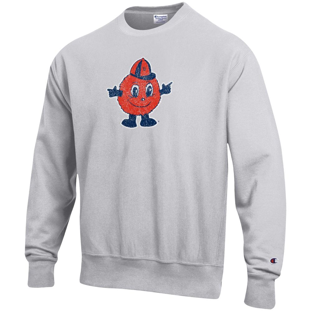 Men's Champion Heathered Gray Syracuse Orange Vault Logo Reverse Weave Pullover Sweatshirt