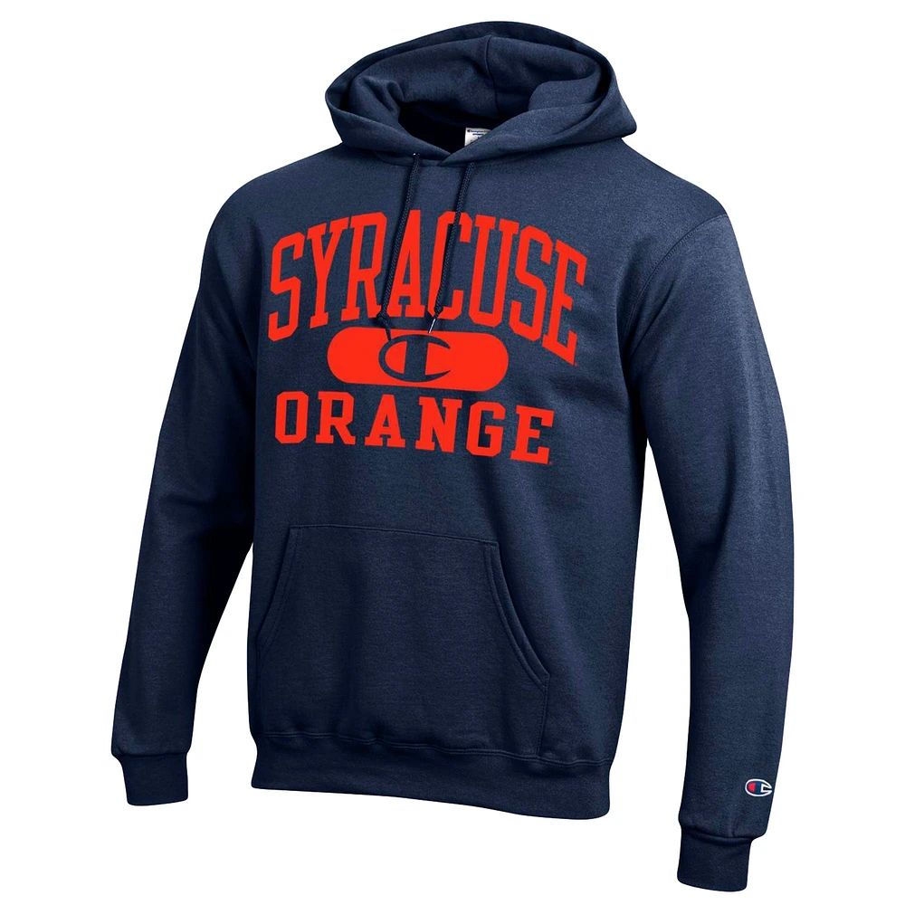 Men's Champion Navy Syracuse Orange Arch Pill Pullover Hoodie