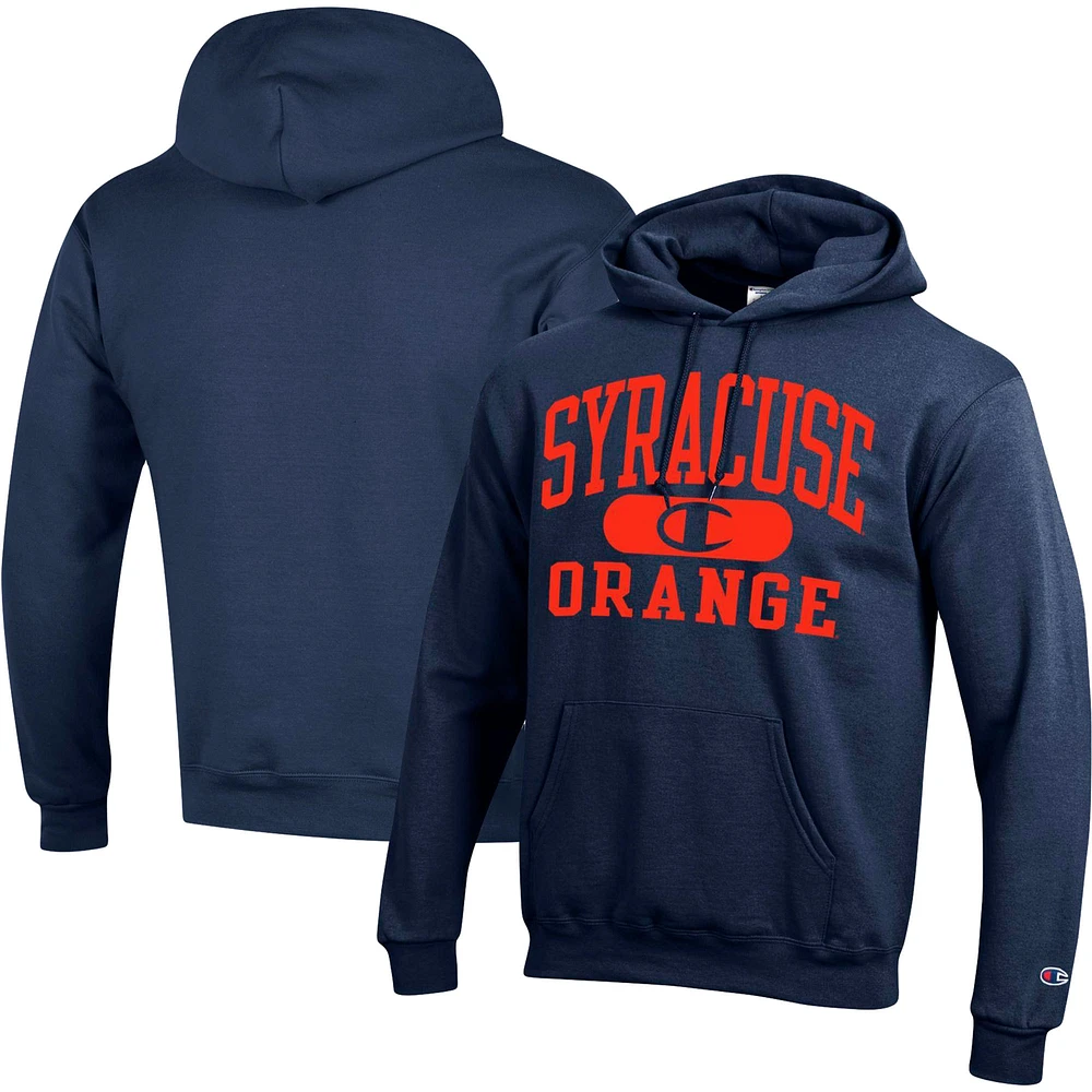 Men's Champion Navy Syracuse Orange Arch Pill Pullover Hoodie