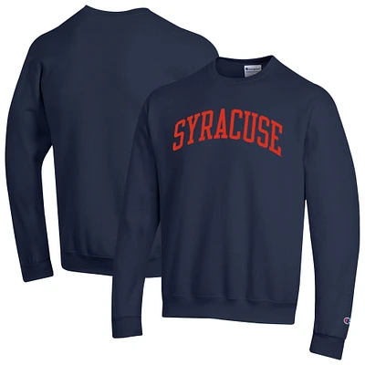 Men's Champion  Navy Syracuse Orange Basic Arch Fleece Pullover Sweatshirt