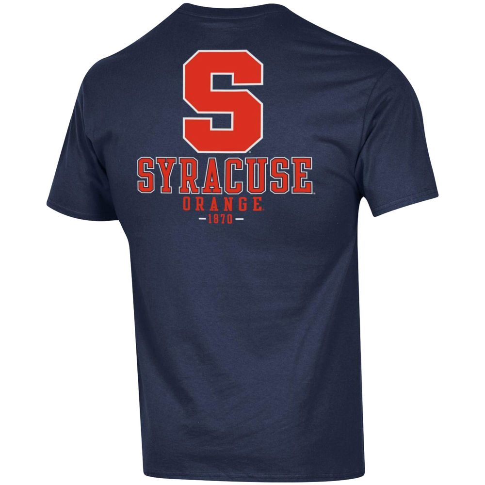 Men's Champion Navy Syracuse Orange Stack 2-Hit T-Shirt