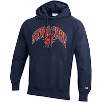 Sweat à capuche tissage inversé Champion Navy Syracuse Orange Vault Late Night pour homme