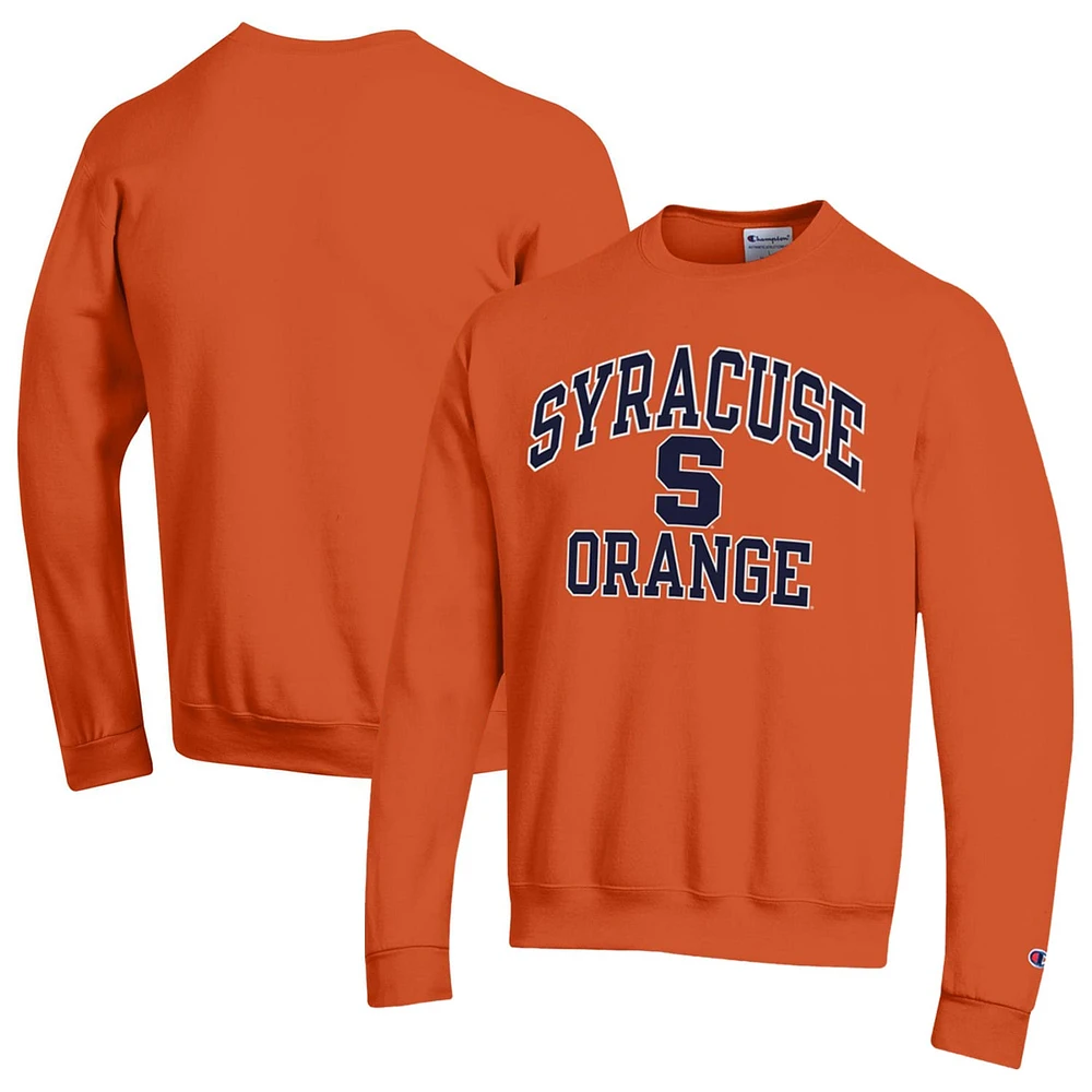 Men's Champion Orange Syracuse High Motor Pullover Sweatshirt