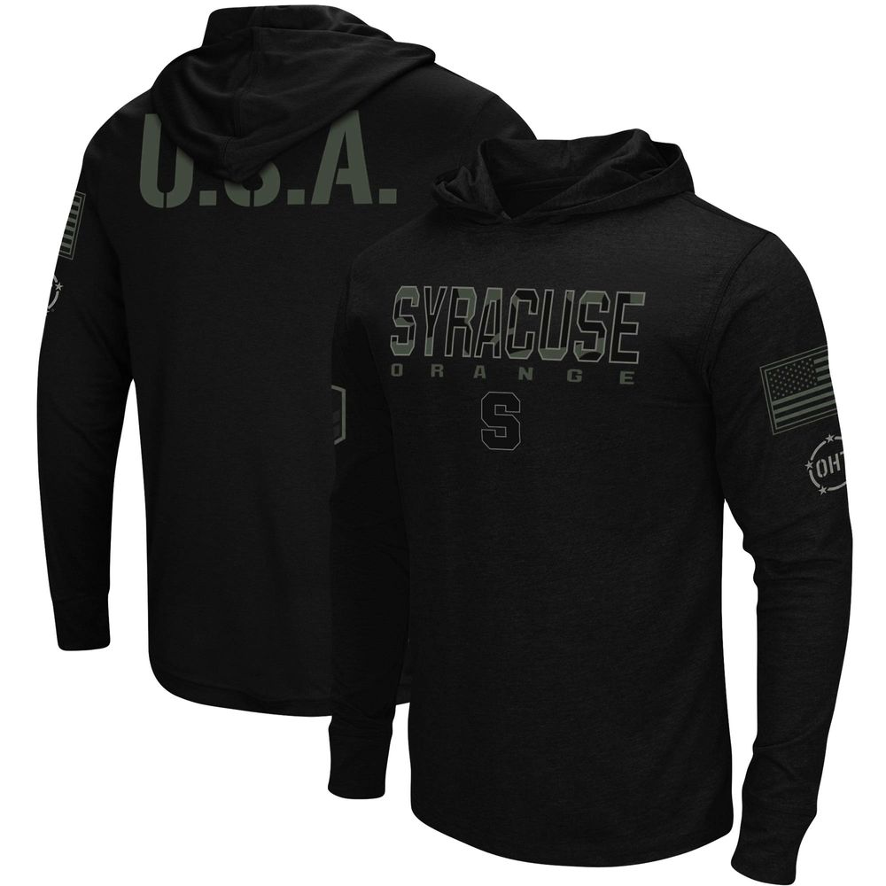 Men's Colosseum Black Syracuse Orange OHT Military Appreciation Hoodie Long Sleeve T-Shirt