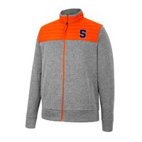 Men's Colosseum Charcoal/Orange Syracuse Orange Putter Herringbone Full-Zip Jacket