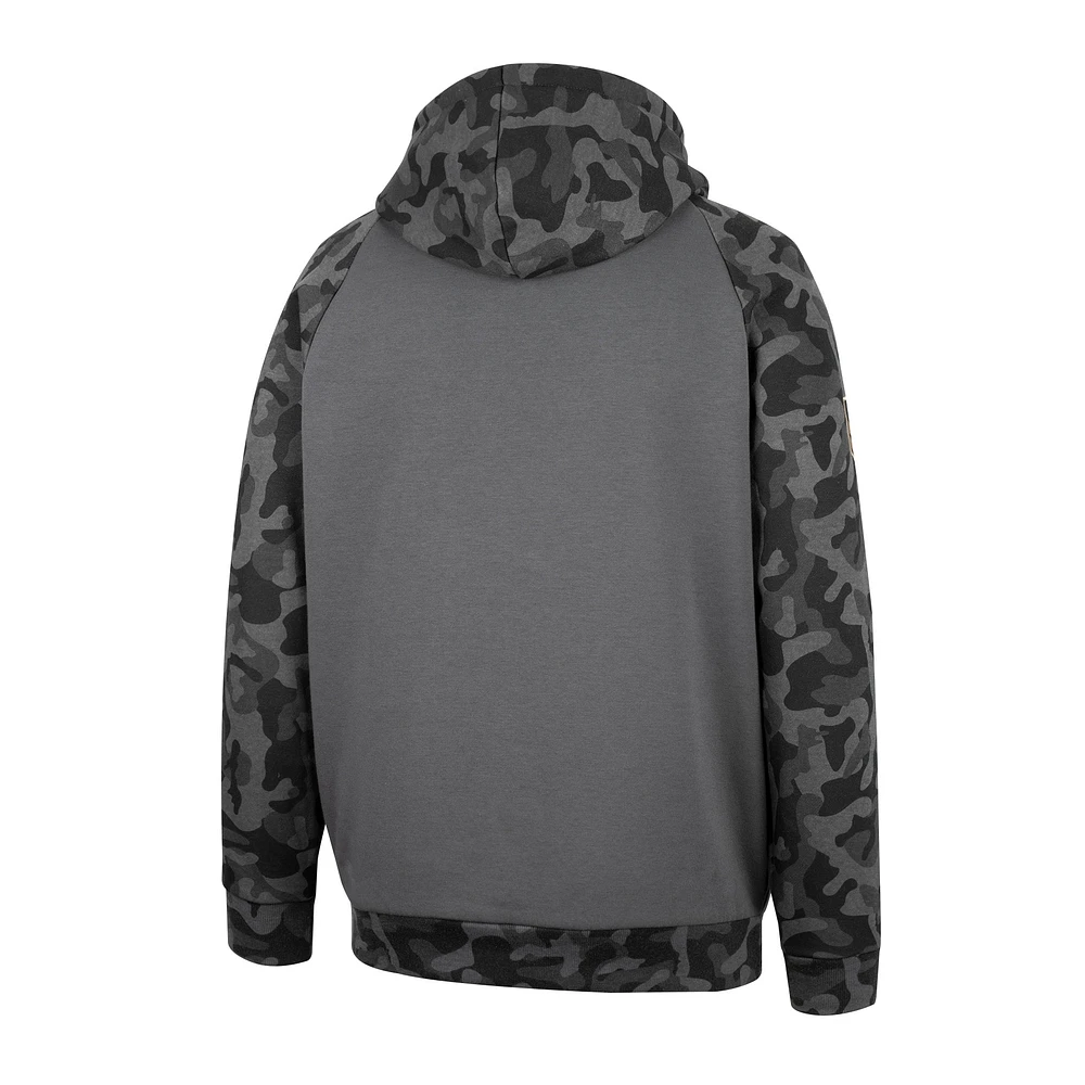 Men's Colosseum Charcoal Syracuse Orange OHT Military Appreciation Camo Stack Raglan Pullover Hoodie