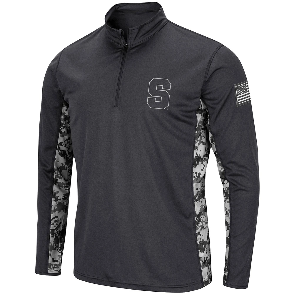 Colosseum Charcoal Syracuse Orange OHT Military Appreciation Digital Camo Lightweight Quarter-Zip Pullover
