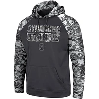 Men's Colosseum Charcoal Syracuse Orange OHT Military Appreciation Digital Camo Pullover Hoodie