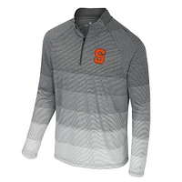 Men's Colosseum  Gray Syracuse Orange AI Striped Mesh Quarter-Zip Raglan Windshirt