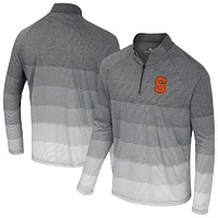 Men's Colosseum  Gray Syracuse Orange AI Striped Mesh Quarter-Zip Raglan Windshirt