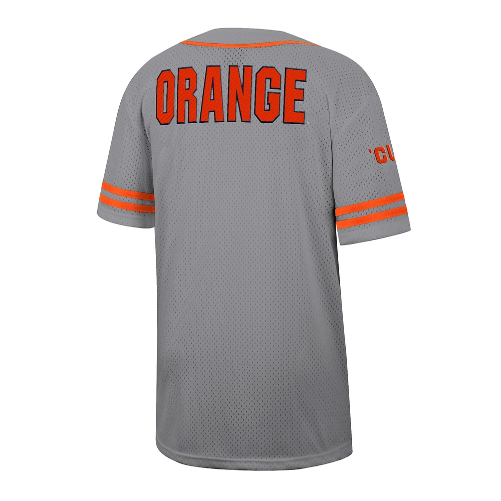 Men's Colosseum Gray Syracuse Orange Free Spirited Baseball Jersey