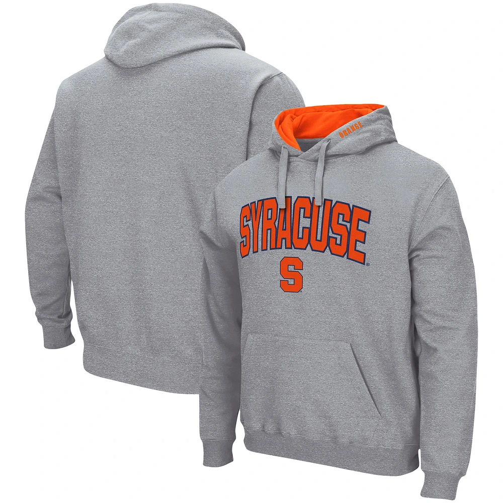 Men's Colosseum Heather Gray Syracuse Orange Arch & Logo 3.0 Pullover Hoodie