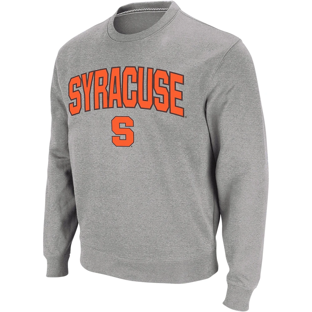 Colosseum Gray Heather Orange Syracuse Col rond avec logo et arche pour homme