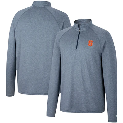 Men's Colosseum Heather Navy Syracuse Orange Earth First Raglan Quarter-Zip Windshirt