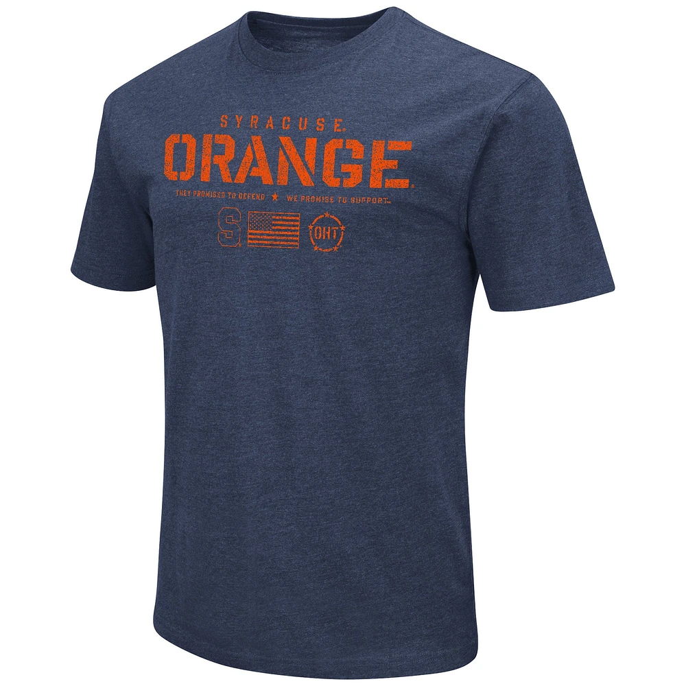Men's Colosseum Heather Navy Syracuse Orange OHT Military Appreciation Flag 2.0 T-Shirt