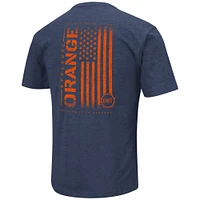Men's Colosseum Heather Navy Syracuse Orange OHT Military Appreciation Flag 2.0 T-Shirt