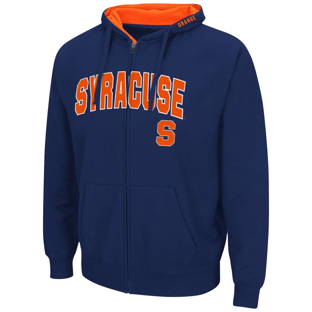 Men's Colosseum Navy Syracuse Orange Arch & Logo 3.0 Full-Zip Hoodie