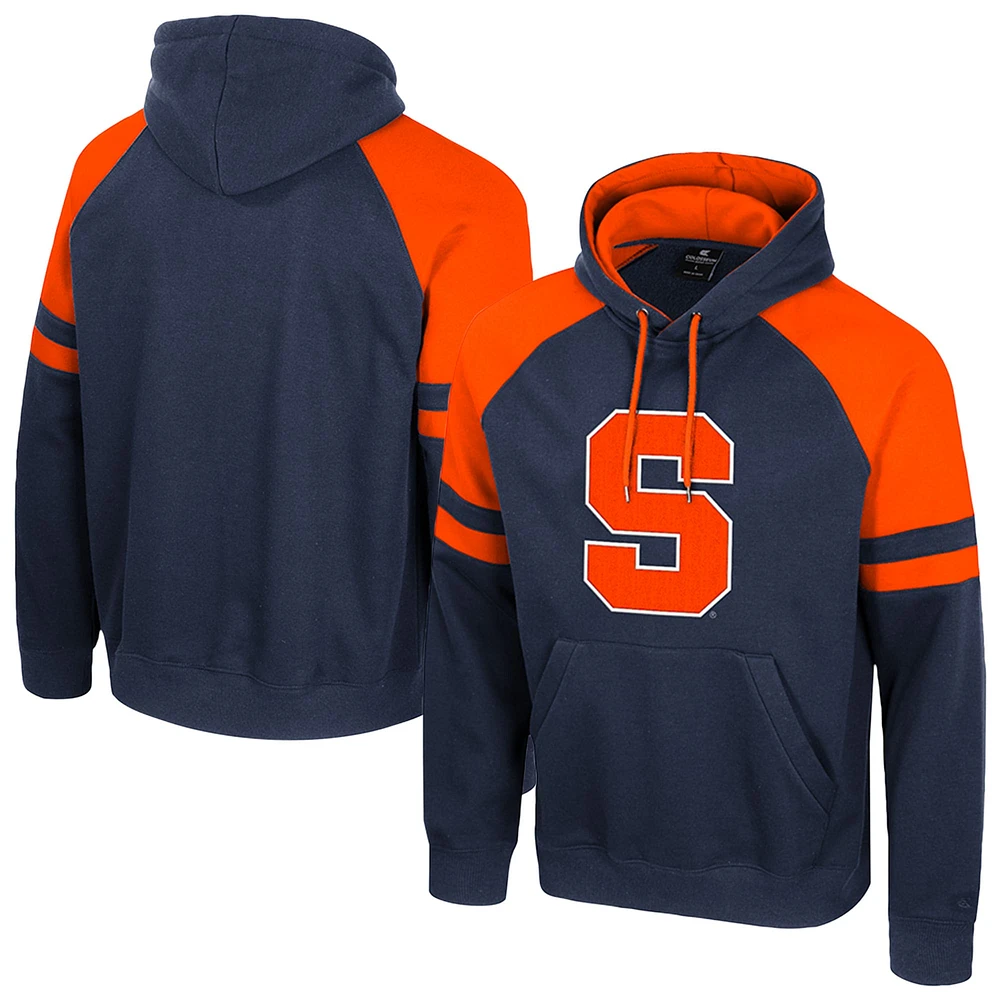 Sweat à capuche raglan Todd bleu marine Syracuse Orange pour homme Colosseum