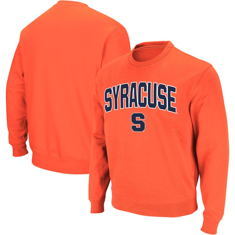 Men's Colosseum Orange Syracuse Arch & Logo Crew Neck Sweatshirt