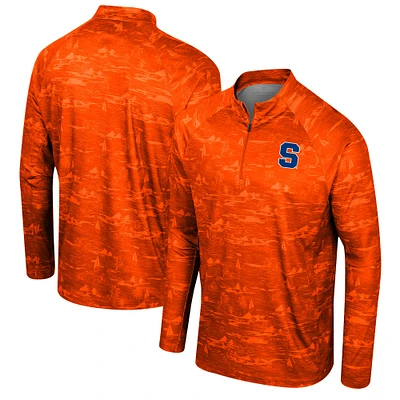 Veste Carson Raglan à quart de zip Colosseum Orange Syracuse pour hommes