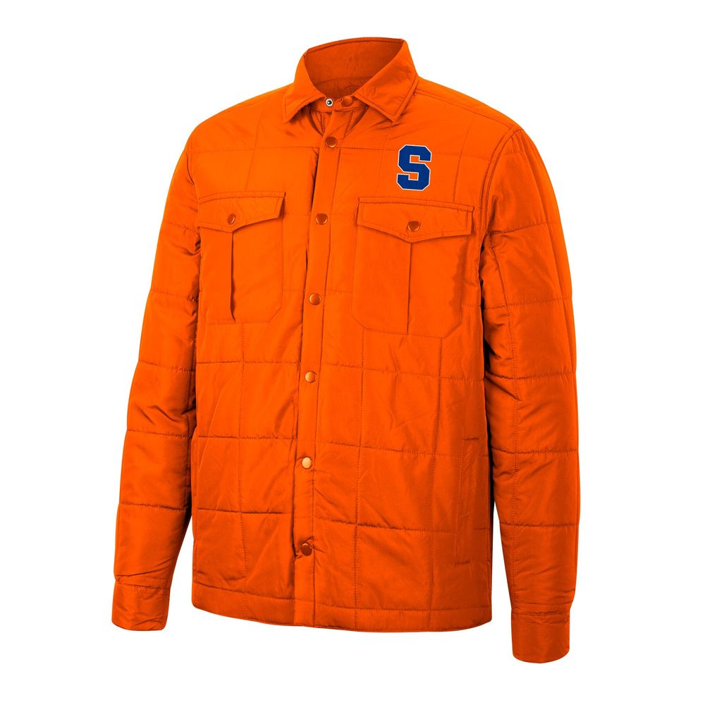Men's Colosseum Orange Syracuse Detonate Quilted Full-Snap Jacket