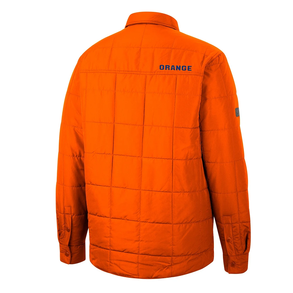 Men's Colosseum Orange Syracuse Detonate Quilted Full-Snap Jacket
