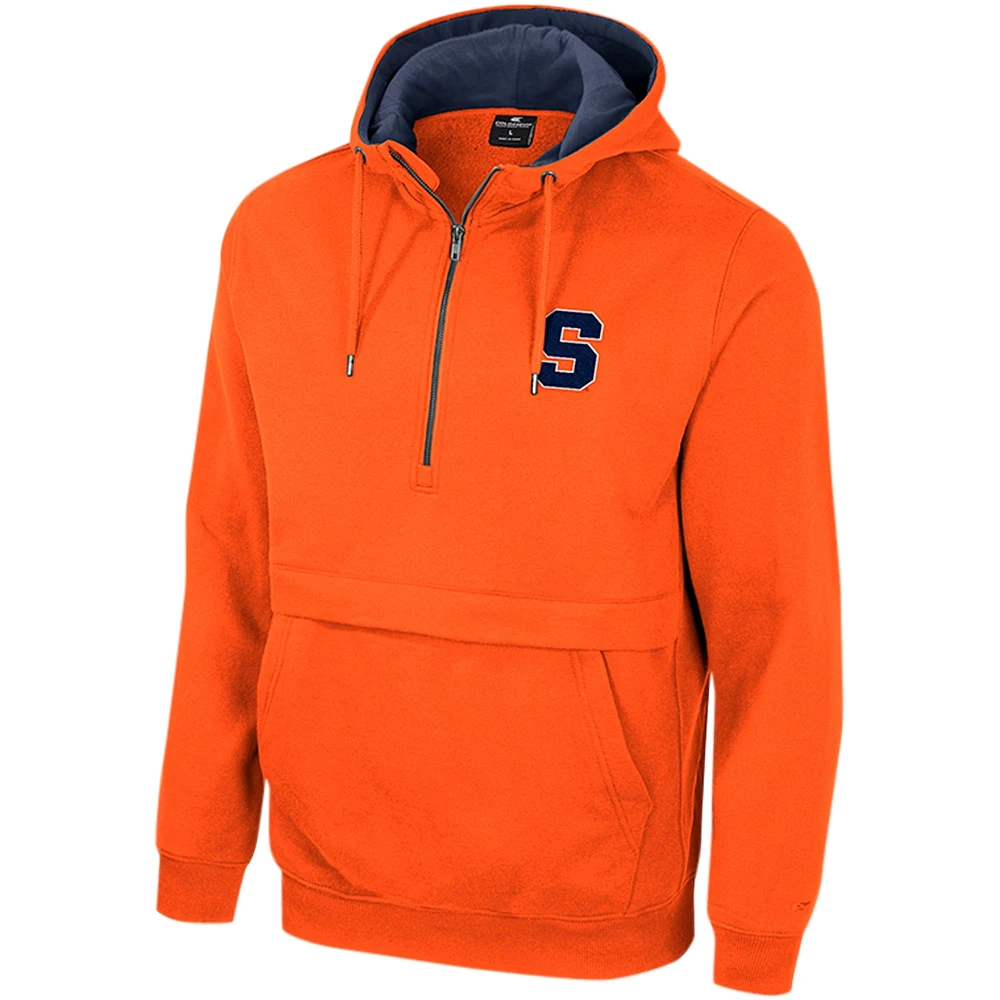 Sweat à capuche demi-zip Orange Colosseum Syracuse pour hommes