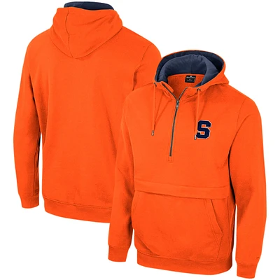 Sweat à capuche demi-zip Orange Colosseum Syracuse pour hommes