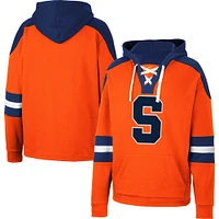 Men's Colosseum Orange Syracuse Lace-Up 4.0 Pullover Hoodie