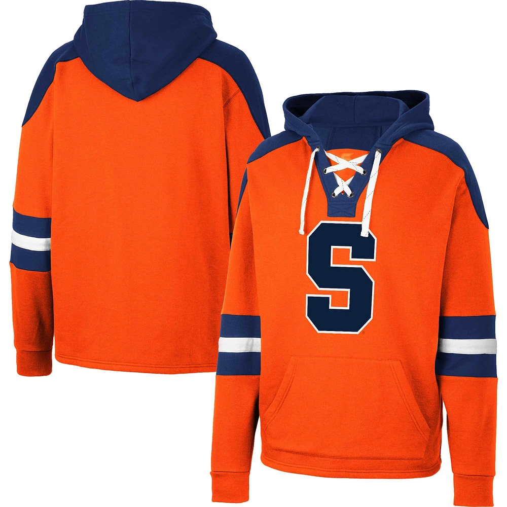 Men's Colosseum Orange Syracuse Lace-Up 4.0 Pullover Hoodie