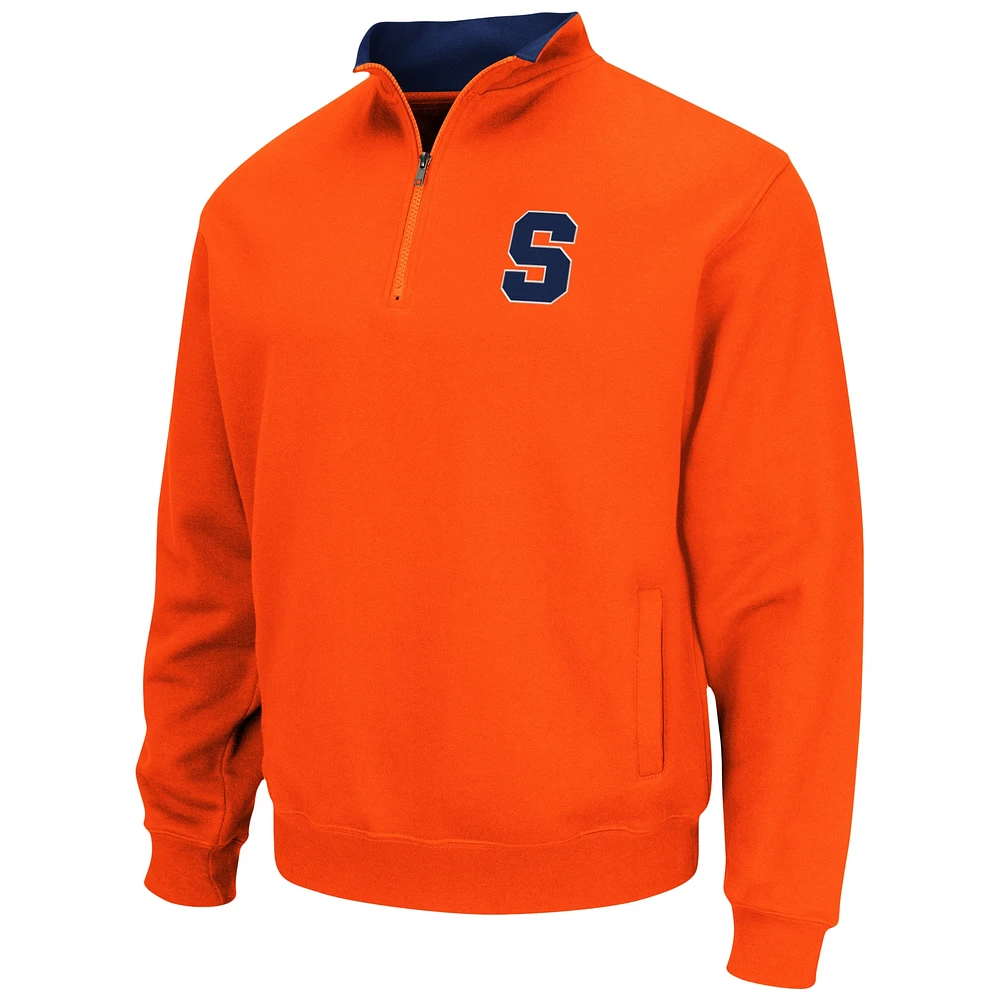 Men's Colosseum Orange Syracuse Tortugas Team Logo Quarter-Zip Jacket