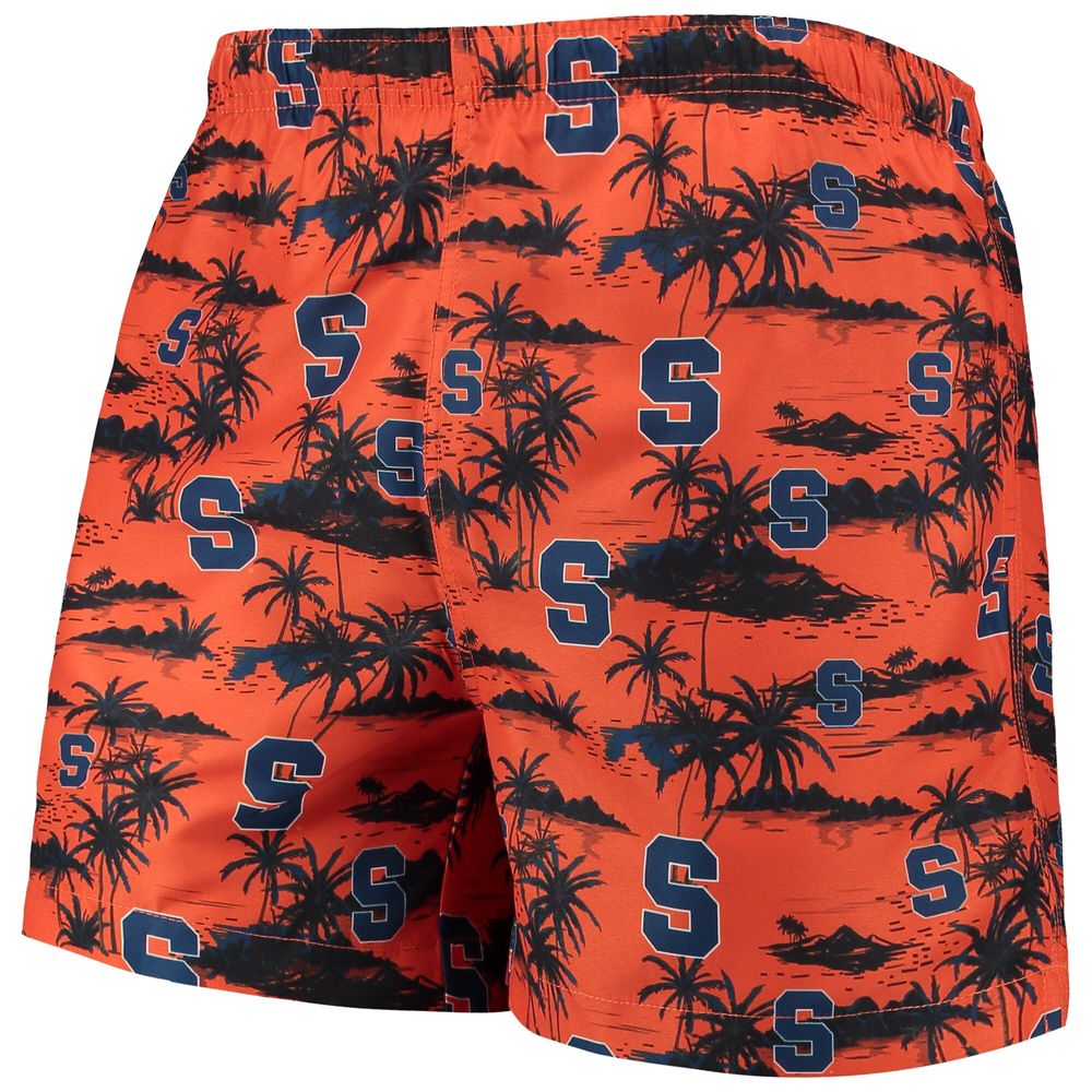 Men's FOCO Orange Syracuse Island Palm Swim Trunks