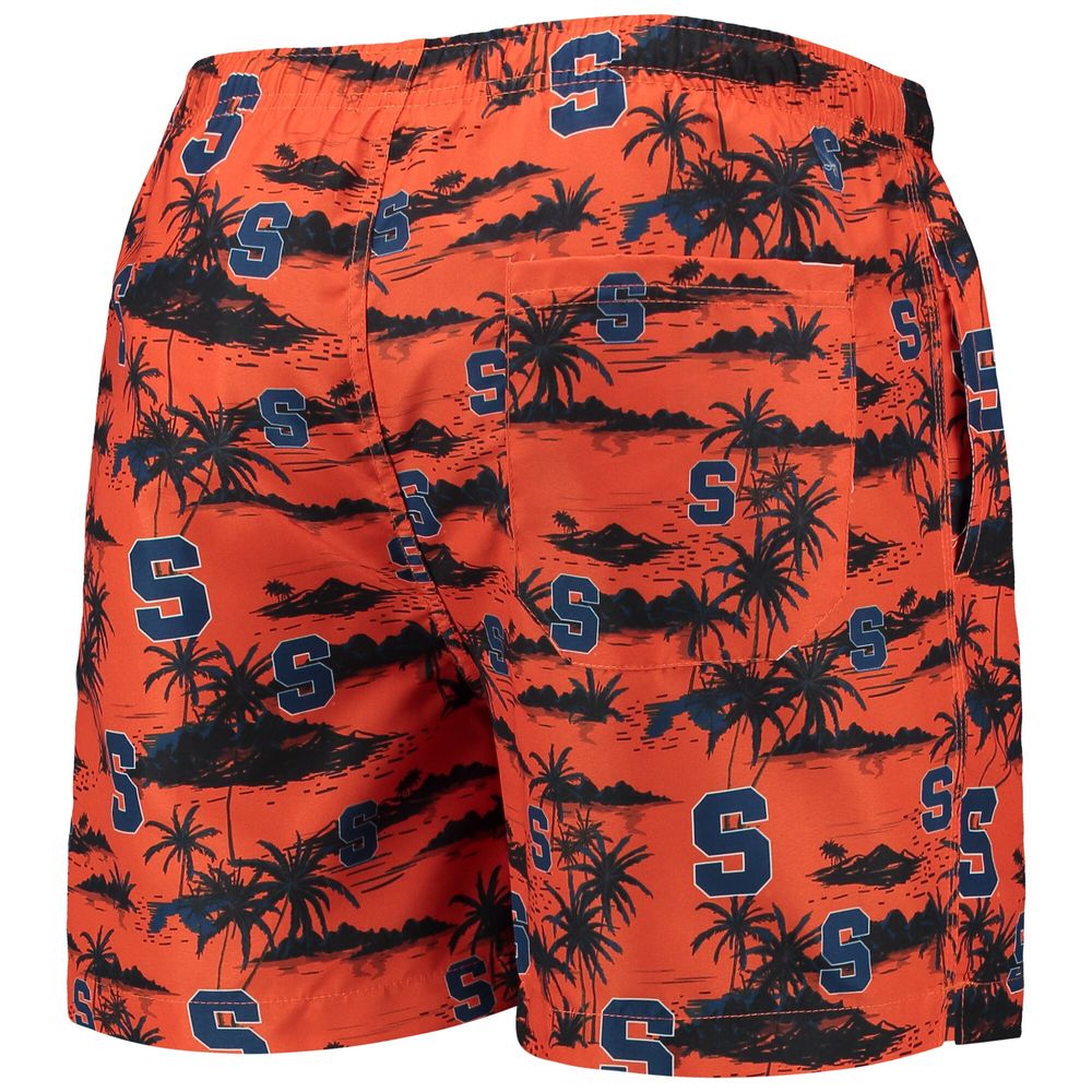 Men's FOCO Orange Syracuse Island Palm Swim Trunks