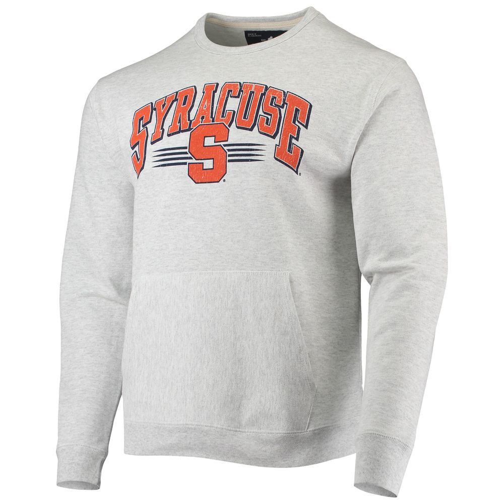 Men's League Collegiate Wear Heathered Gray Syracuse Orange Upperclassman Pocket Pullover Sweatshirt