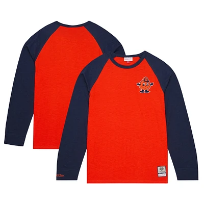 Mitchell & Ness Orange Syracuse Legendary Slub Raglan T-shirt à manches longues pour hommes